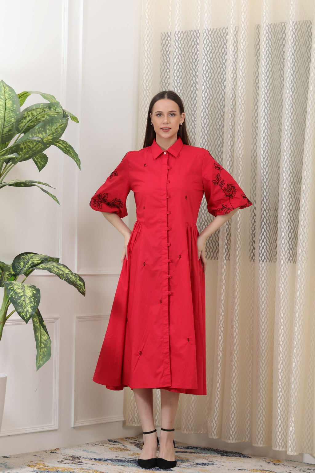 LEA-RED FLORAL