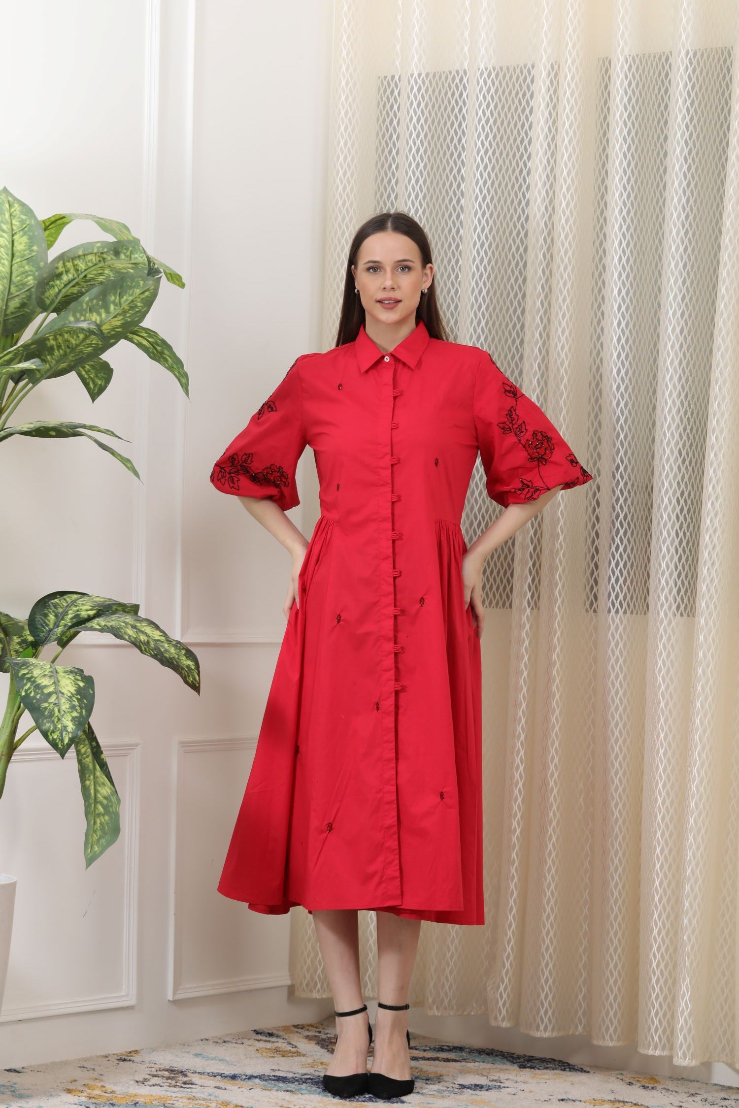 LEA-RED FLORAL